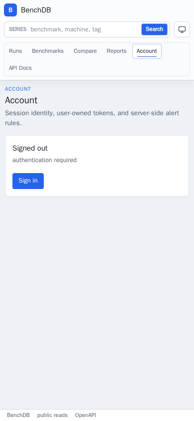 Account mobile dashboard